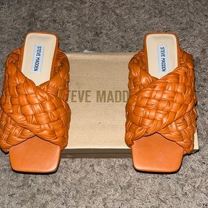 ✨ Steve Madden Marina Womens Faux Leather Square Toe Flat Sandals✨